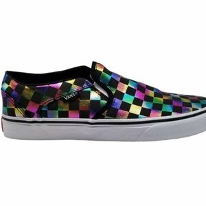 VANS Asher Iridescent checkerboard women’s shoes size 8.5